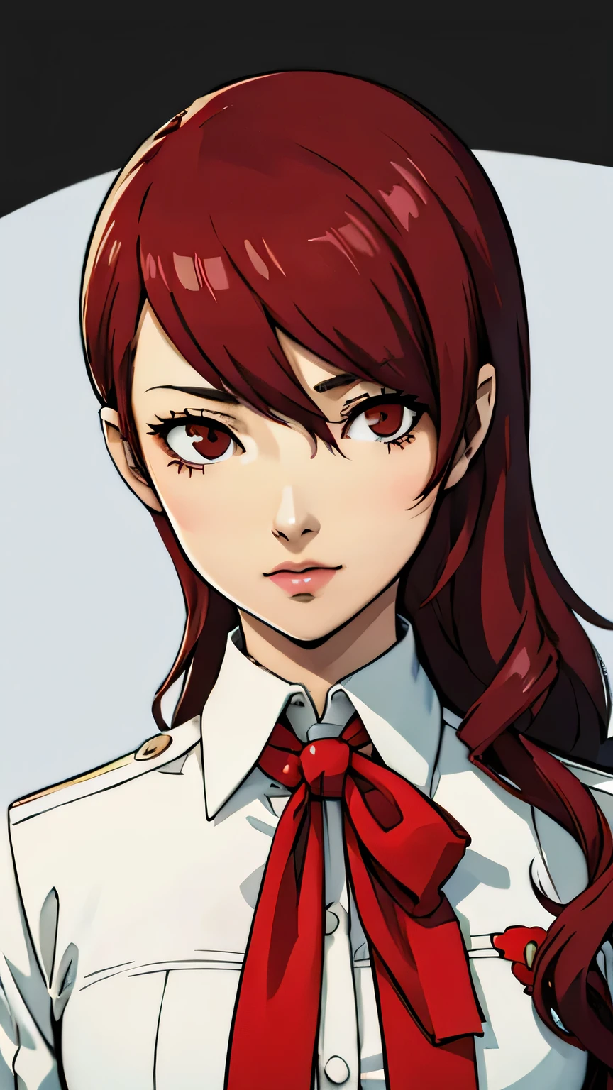 Mitsuru kirijo, portrait, suit, tie, red eye,