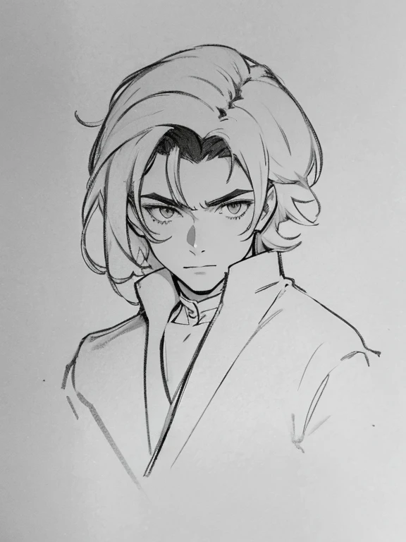 Enhance the photo, and color it, male character