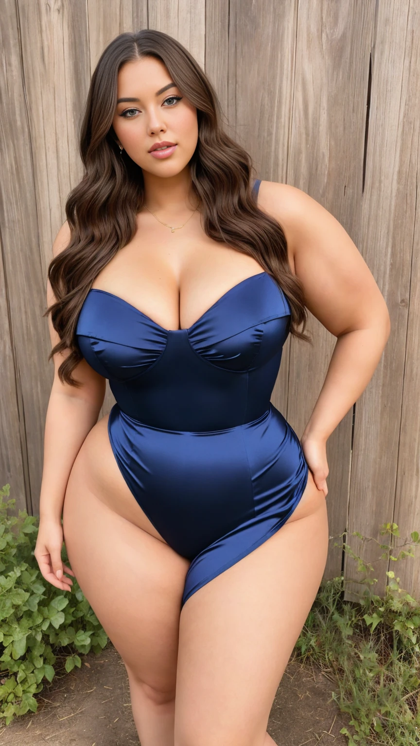 (8k, best quality, masterpiece:1.2), (realistic, photo-realistic:1.37), ultra-detailed, 1 girl,cute, solo, ,beautiful detailed blue eyes, medium wavy hair, thick thighs, standing in bedroom, smiling, looking at viewer, ,light brown hair, black lips, lipstick,standing, big breasts, sexy, red hat, blue one piece swimsuit, hand touching face, wearing bikini, wet body