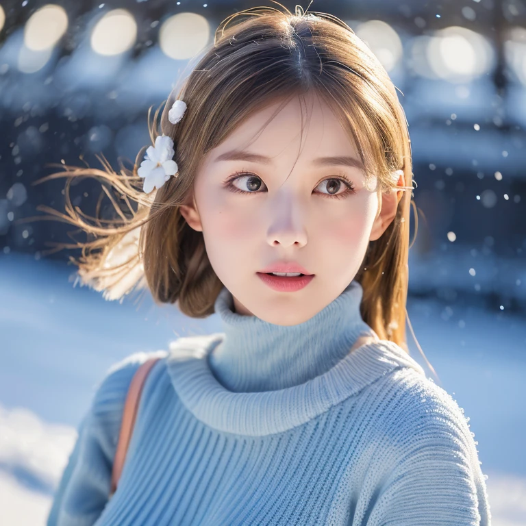 (open-holed sexy knit dress)1.4,(snow)1.3,(navel)1.4,(masterpiece)1.3,anime style,(frown,shame), (full-face blush)1.4, (long hem)1.3,(open mouth),(winter garden)1.4,(harbor), (long sleeves, muffler)1.3,(solo sexy russian girl)1.3,(outdoors),extremely delicate and beautiful eys,extremely delicate face,soft clean focus, realistic lighting and shading, (an extremely delicate and beautiful art)1.3, elegant,active pose,dynamism angle