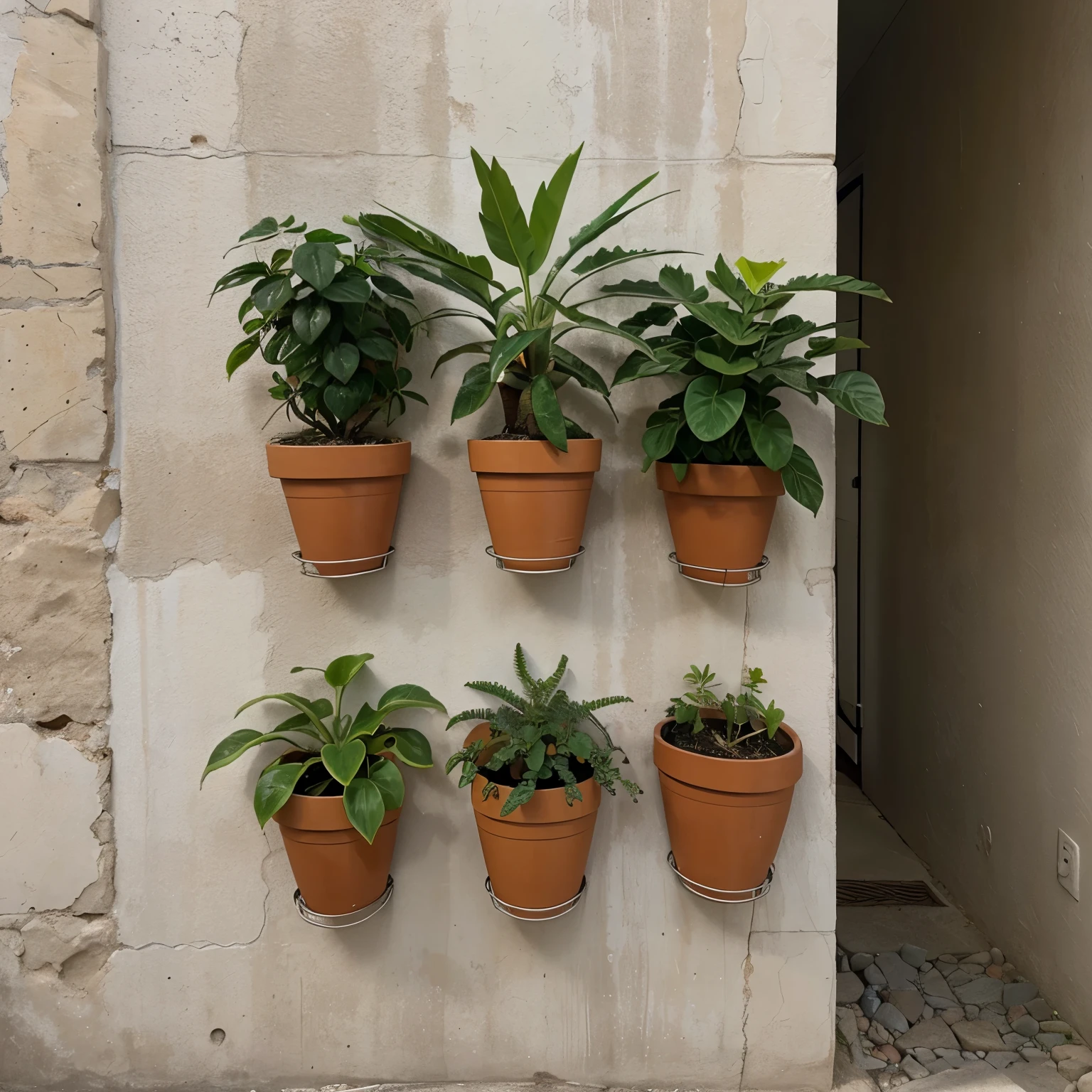 Rare Aroid plants in the wall