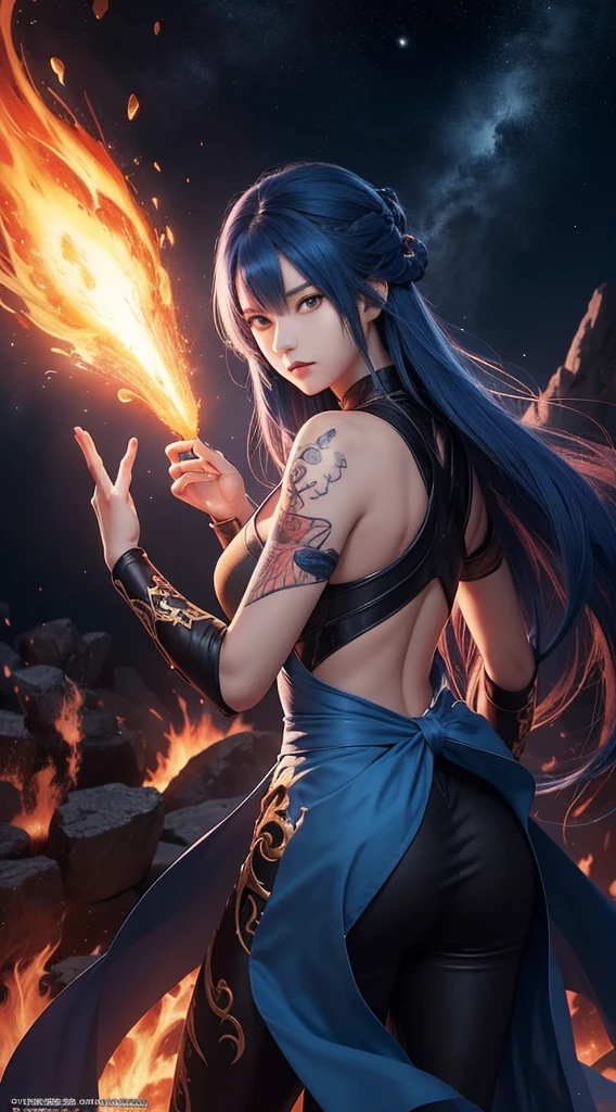 Get ready for a visual feast with Gohan having a handsome face and piercing red eyes, Brilliant blue hair and tattoos, Balanced character portraits and landscapes, and a perfect body. In his transformed state, He radiates extreme instinct and strength, Create an epic anime about this energy man. Fire and lava in stunning anime artwork will leave you in awe. This conceptual art is directly from the Universe, With manga-style 8K wallpapers that will take you to another dimension. Get ready to be amazed by this detailed digital anime artwork, Show the ultimate combination of style and strength.