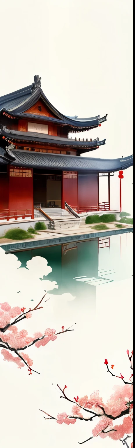 Chinese Architecture，Tea House，Song Dynasty architecture，Chinese style，Ink Painting