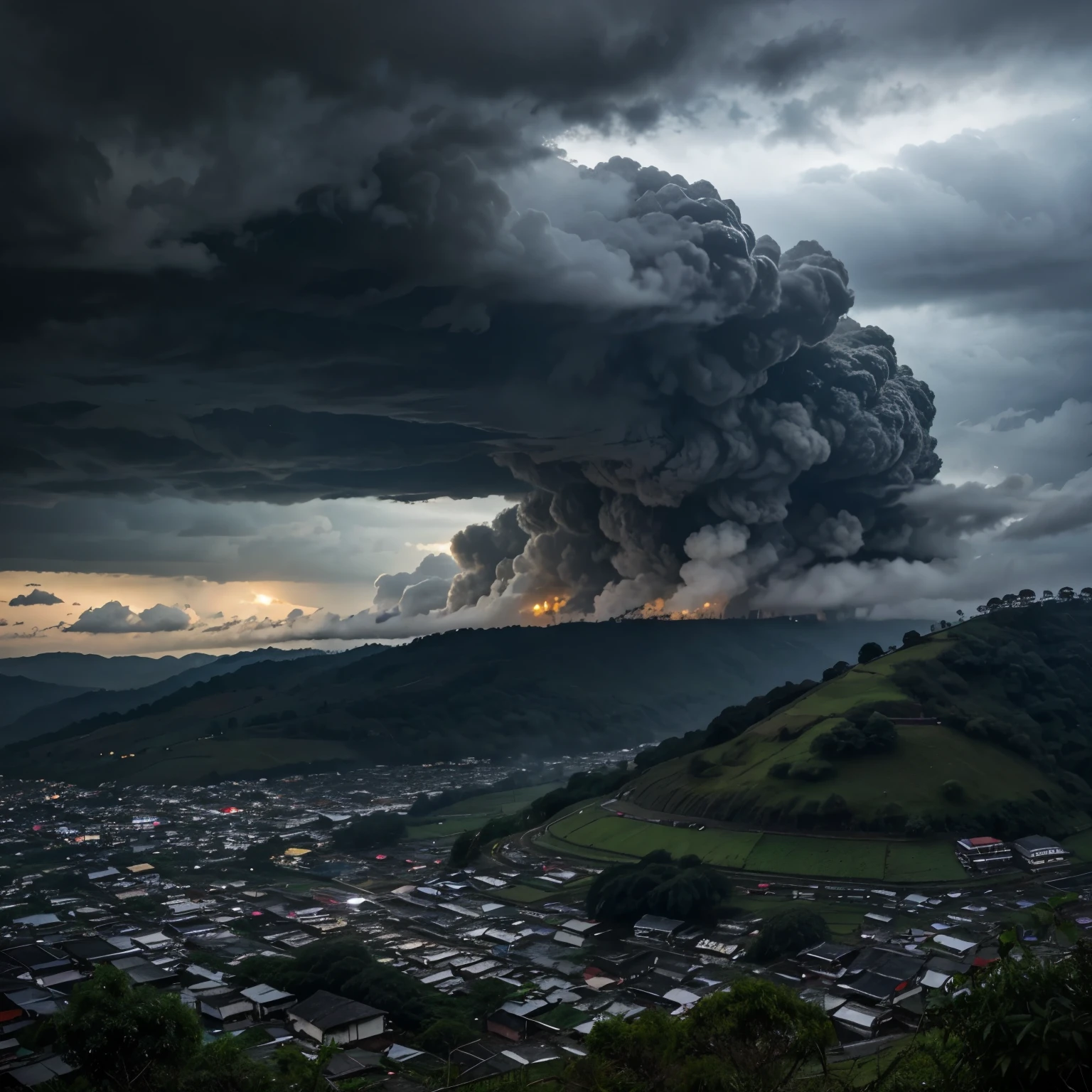 Image of shillong in rain and dark clouds 