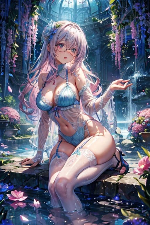 Iridescent Reflection, pale. millions of glasses、 Rainbow pool, Stained glass , Colorful glass、A blue-flowered alafed tree blooming near the water, Blue Reflection, Weeping willow and flowers,, Water reflection!!!!!, Dripping blue natural rock warehouse, araffed woman in a sheered lingerie posing for a picture, lingeries beauty, Complex and detailed lace set, lingerie, laced lingerie, wearing sexy see-through lingerie, garter belt, Push-up underwire. Complex, captivating and mesmerizing, Wavy slutty transparent lingerie, Masha Krasnova, Ren Hao, iridescent shiny sheer 透けたlingerie, 透け透けlingerie!!,a woman in a pink see-through lingerie posing for a picture, 透けたlingerie!!, Beautiful womanの体, dream-like、Fantastic雰囲気, see-through lingerie, pinkのシースルーのオマンコボディ, Sheer frilly outfit, iridescent shiny sheer 透けたlingerie, ((pink)), Translucent dress, dream-like美学, Ethereal softness, Blurred glow, Soft aesthetics, 透けたpink clothes, 幻想的でdream-like, Translucent body, dream-likeスタイル, dream-like、Fantastic、Huge 、Beautiful feet、Best Style、Stylish Hair、Beautiful Astil、Lots of petals、Full Body Lesbian、Sexy Hairstyles、Beauty、Beautiful woman、Sexy Woman