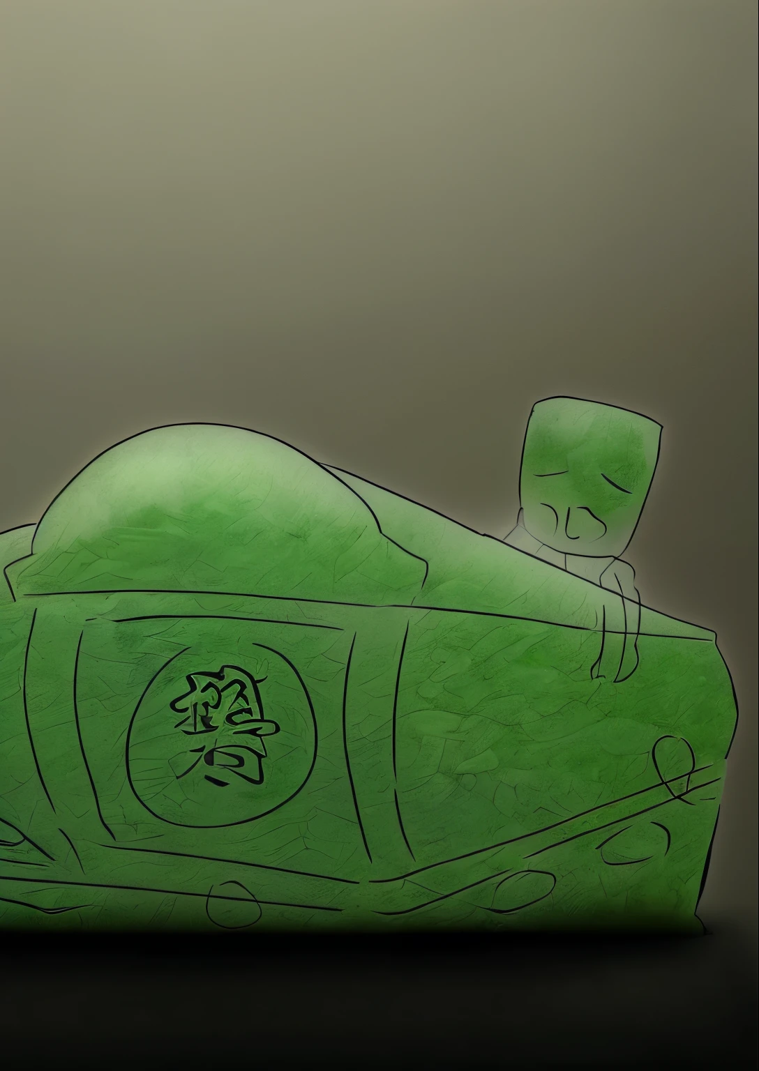 Chinese coffin,yawn,Scattered mountain of money,Man in jade clothes
