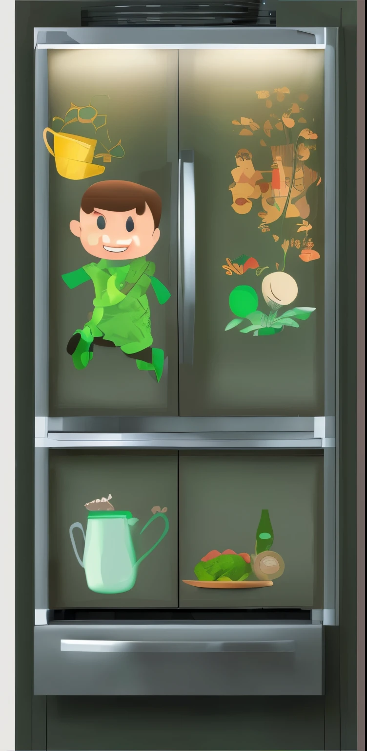 yawn，Man in jade clothes，Refrigerator stickers