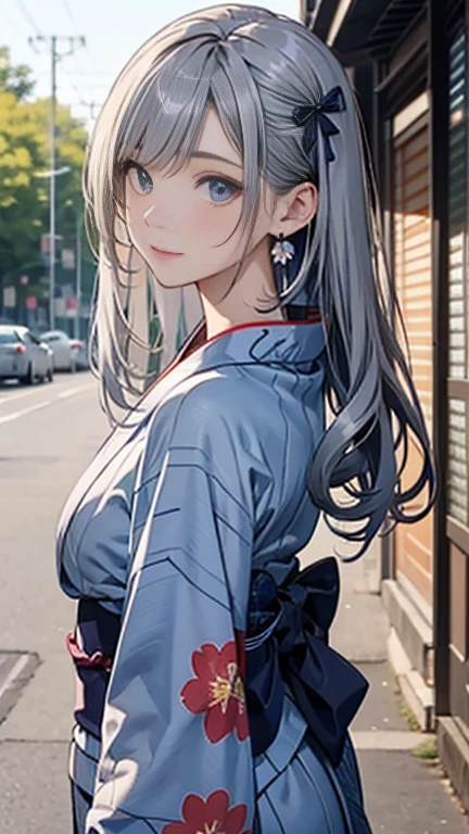 ((highest quality)), ((masterpiece)), (Very detailed), (Very high resolution), 4k, Anime 2D Rendering, Realistic,
One Girl:1.5,
BREAK Symmetrical Face:1.4, Perfect Face, Beautiful clavicle, Beautiful fingers, Beautiful breasts, (Slightly smaller chest),
Beautiful body, Beautiful thighs, Beautiful feet, Perfect round butt, (Detailed skin), Beautiful white skin:1.5, Shiny skin:1.4,
BREAK , cute, 18-year-old,
Double eyelids, Natural eyebrows,
(Slanted Eyes), Beautiful and delicate eyes, Sparkling eyes, (Dark blue eyes),
Glossy mouth,
BREAK Beautiful Hair, Shiny Hair, Hair fluttering, bangs, (Silver Hair), ((Straight Long Hair:1.5)),
BREAK
(Light blue yukata:1.4、Floral Yukata:1.4)、
Earrings、
BREAK
(Embarrassed), Cowboy Shot, Turn your body to the viewer,Fireworks display