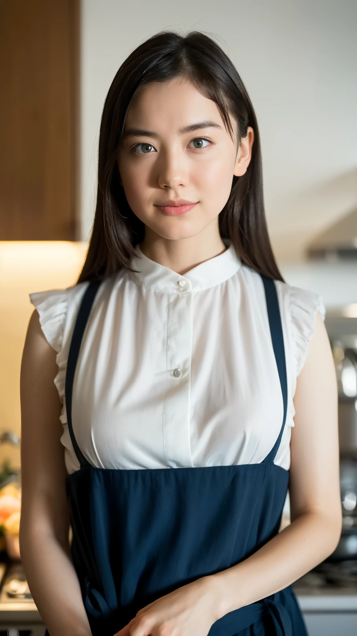 "(highest quality,8K,High resolution,masterpiece:1.2),Super detailed,(realistic,photorealistic,photo-realistic:1.37),soft focus,18-year-old,beautiful and detailed face,Detail view,renaissance art,delicate artwork,kitchen,kitchen apron,age girl,seductive lingerie,Gentle milk dripping onto my chest, Bright colors,studio lighting"