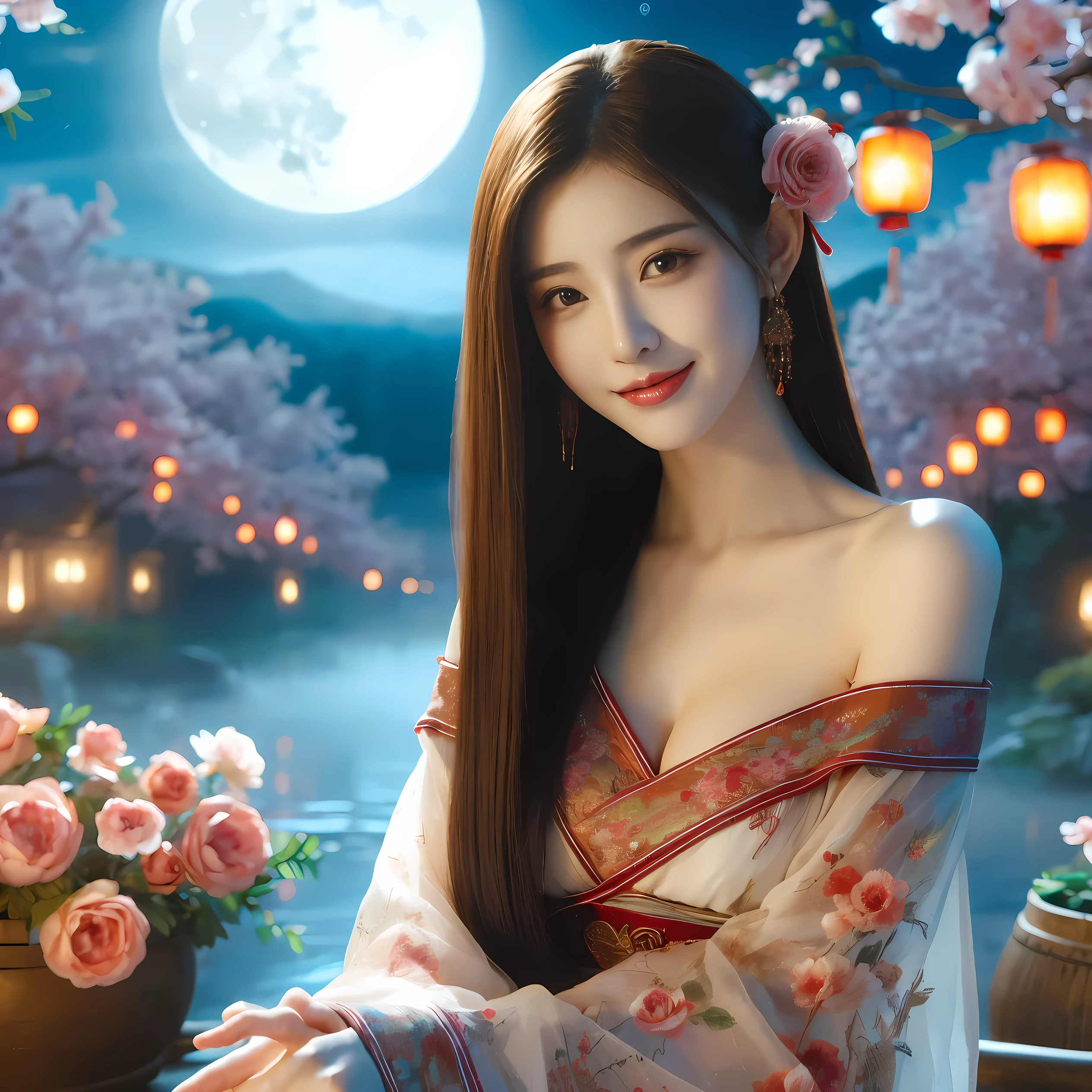 Alafid Asian woman in kimono posing for photo, Beautiful digital artwork, Popular topics on cgstation, palace ， A girl wearing Hanfu, beautiful figure painting, Beautiful digital art, Chinese girl, beautiful fantasy queen, digital fantasy art ), Chinese fantasy, Beautiful ornate digital art, Beautiful digital painting, chinese woman, moonlight glow, Chinese style