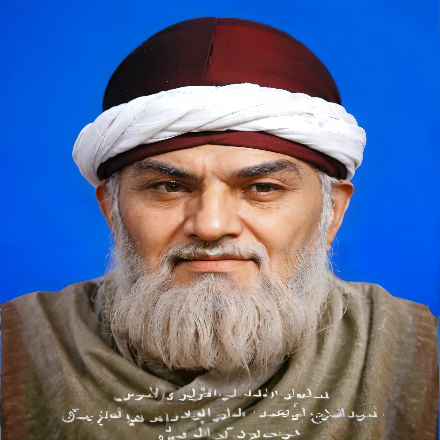 man with beard and turban, wise old teacher, closeup portrait, painted portrait in the middle of the side, khomeini, ultra detailed portrait, close up portrait, realistic detailed facial portrait.