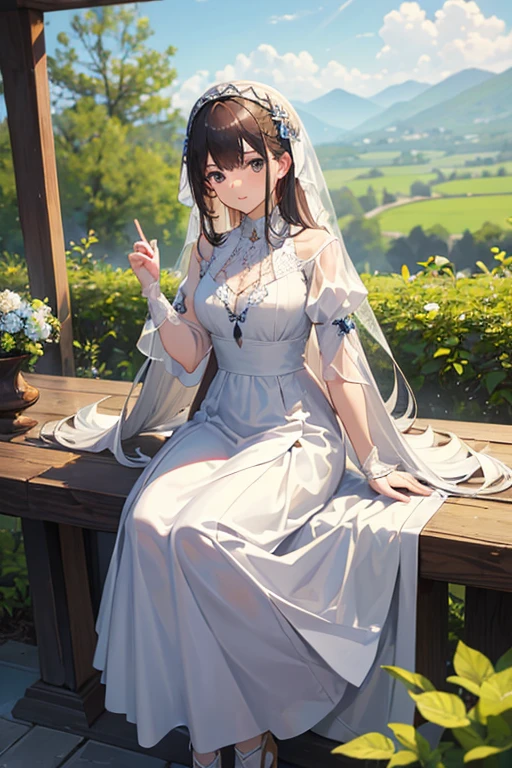 (masterpiece), (highest quality), (Super detailed),Girl in white medieval dress