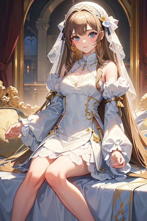 (masterpiece), (highest quality), (Super detailed),Girl in white medieval dress