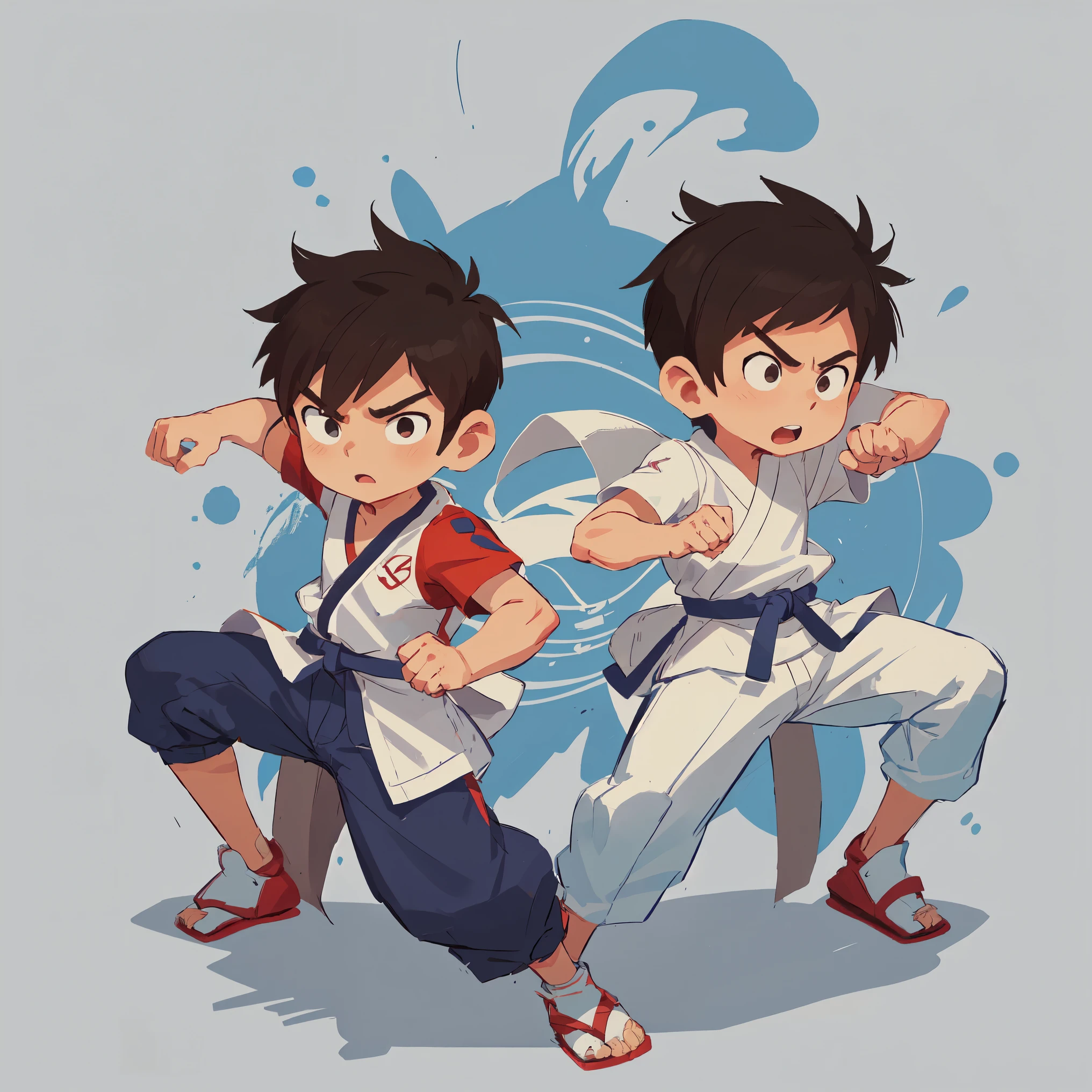 cartoon taekwondo boy with belt and pants, taekwondo pose, fighting game character, martial art pose, merged character, taekwondo outfit, taekwondo, fighting stance, anime style character, inspired by Kanbun Master, doing martial arts, katana zero video game character, official character illustration, inspired by Gatōken Shunshi, game character, martial arts