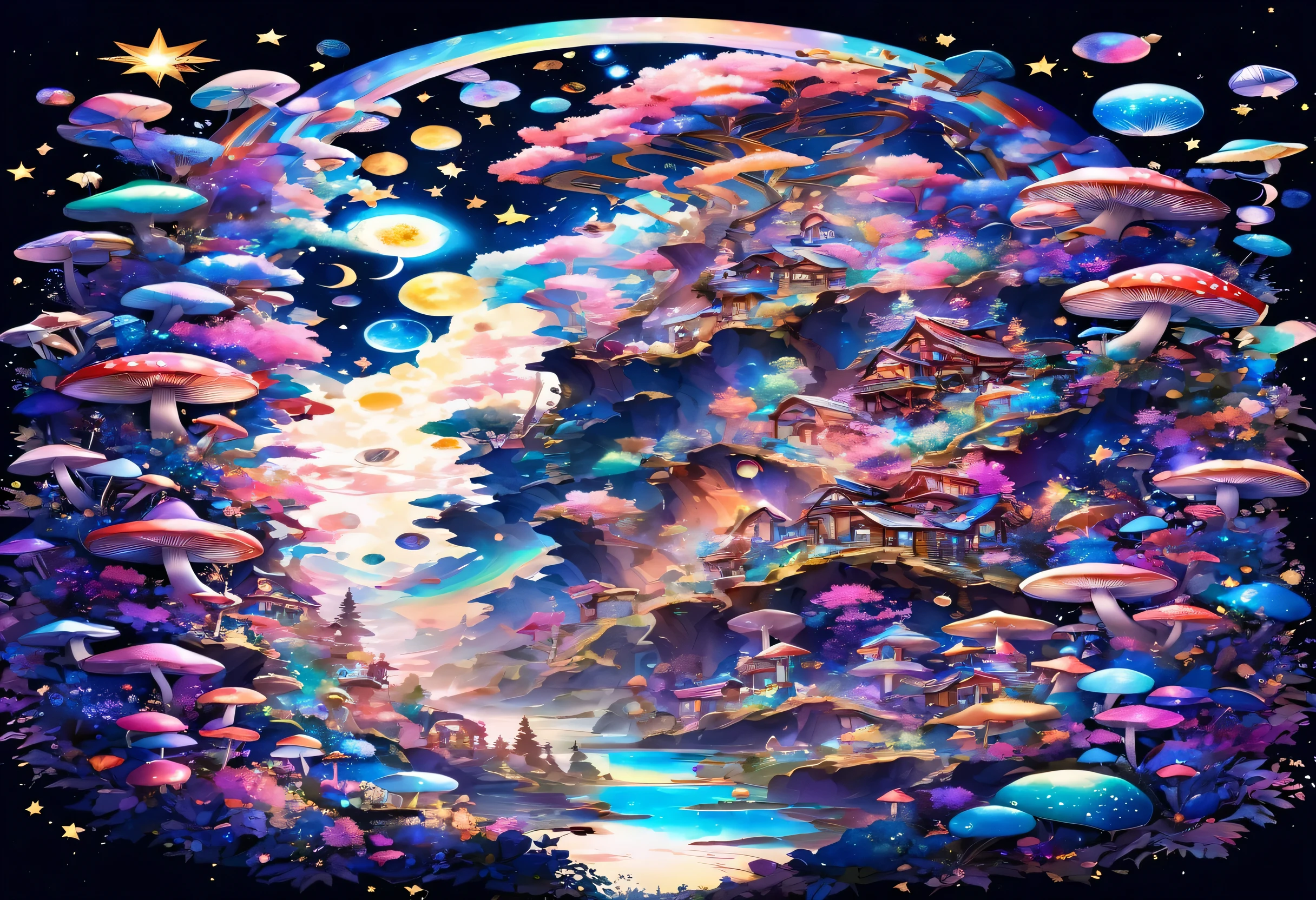 peep land、Awareness-raising、milky way、Cosmos、Shining Star々、Wet、mushroom、Glitter Step Piece、highest quality