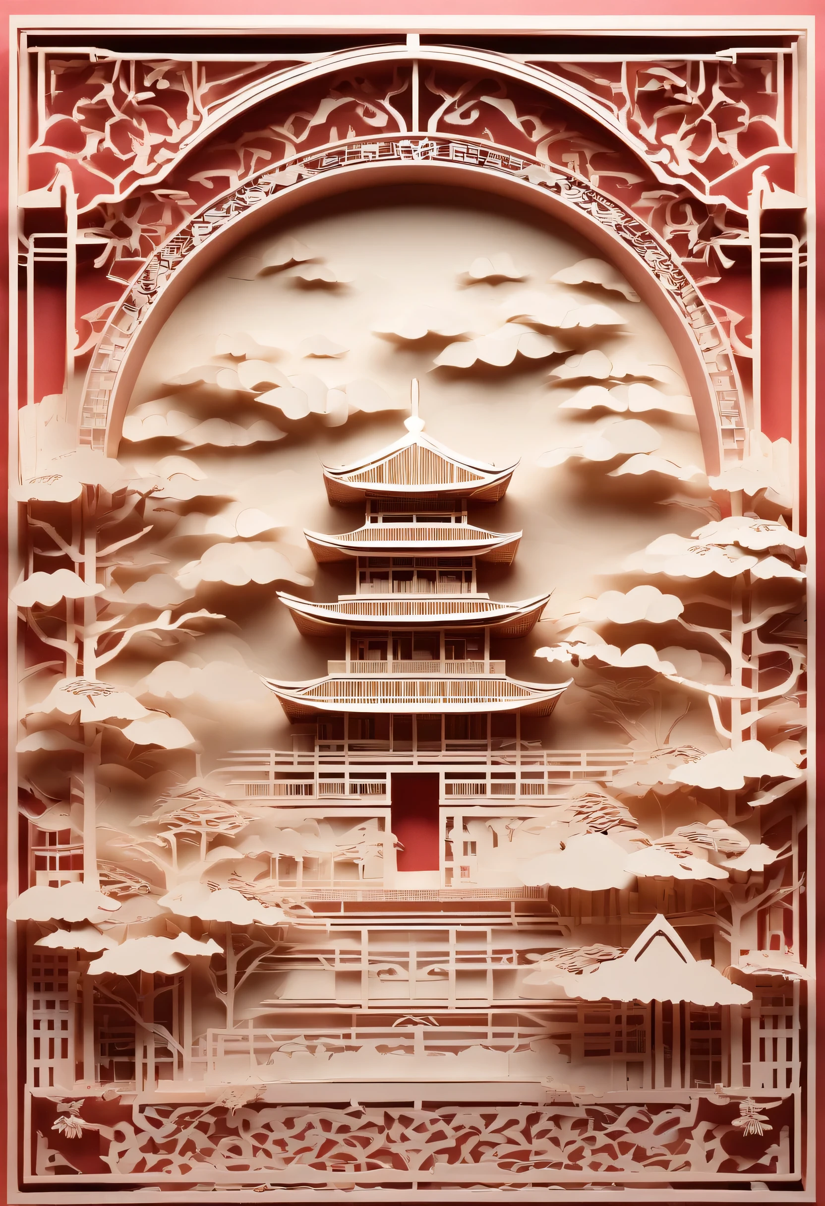Department of Korean Studies,Chinese temple, garden, Mountains and rivers, cloud, (High Detail:1.2)