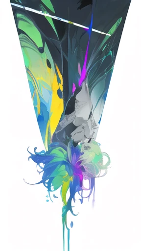 leaning back with hands out in the air, girl、(masterpiece, highest quality, official art:1.2), (flat color:1.5),(colorful),looking at the viewer,1 girl,alone, white background, ,(2D:1.5) 