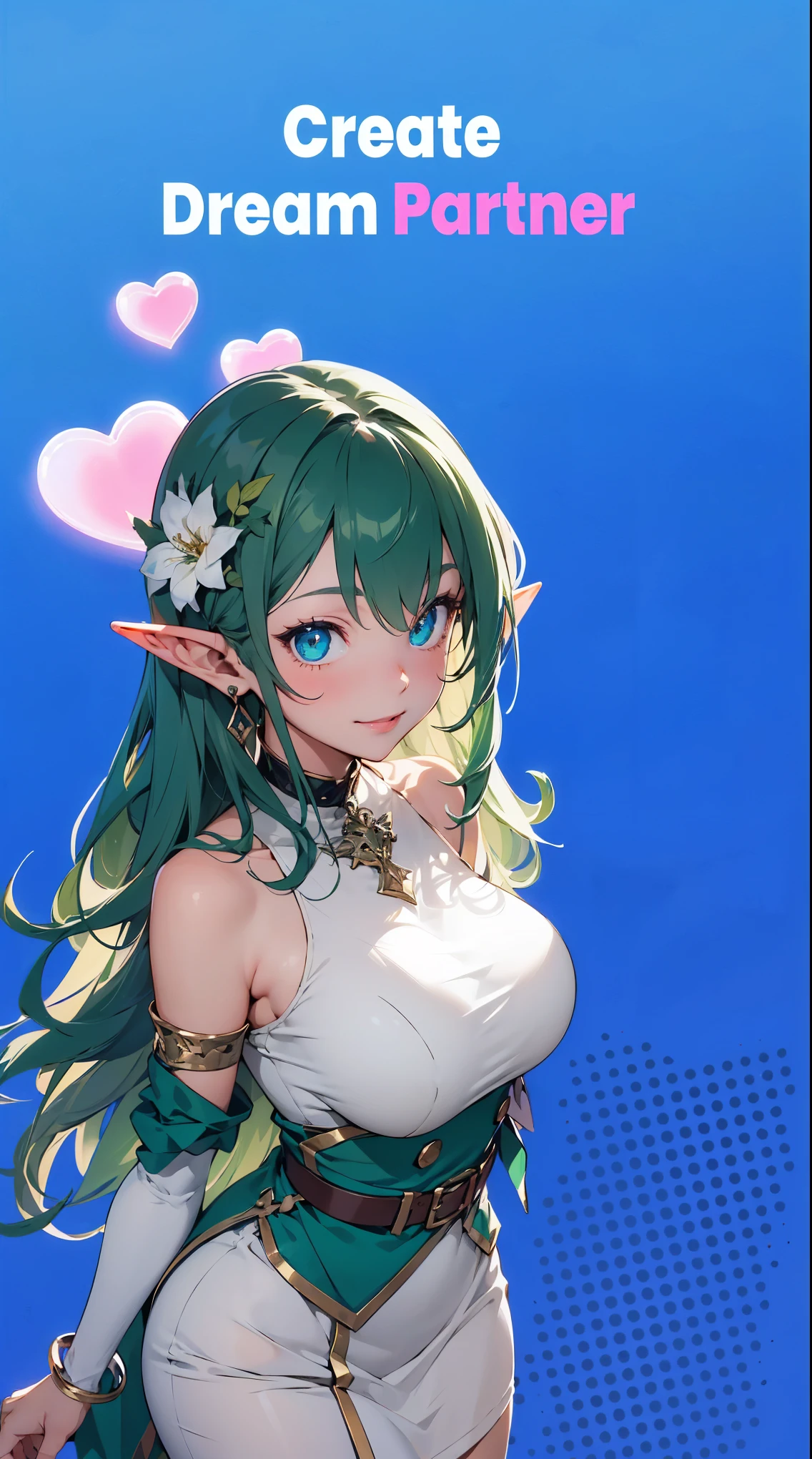 (((blue background))),masterpiece, top quality, best quality, official art, beautiful and aesthetic, animation ,(one elf:1.2), beautiful facial features, beautiful green eyes, very long blue hair, pointy ears, (blue elf clothes:1.2),blue elf foot rings, blue elf bracelet, blue elf earrings, flower hair ornament, flower necklace, （very less clothes）, bare shoulders, big breast, smile, gentle, looking at viewer, window, potion, (herbal liquid:1.1), forest background, grass, flowers, (indoor:1.1), herb-medicine, medicine bottle, bright, day, （facial lighting）,(((blue background)))