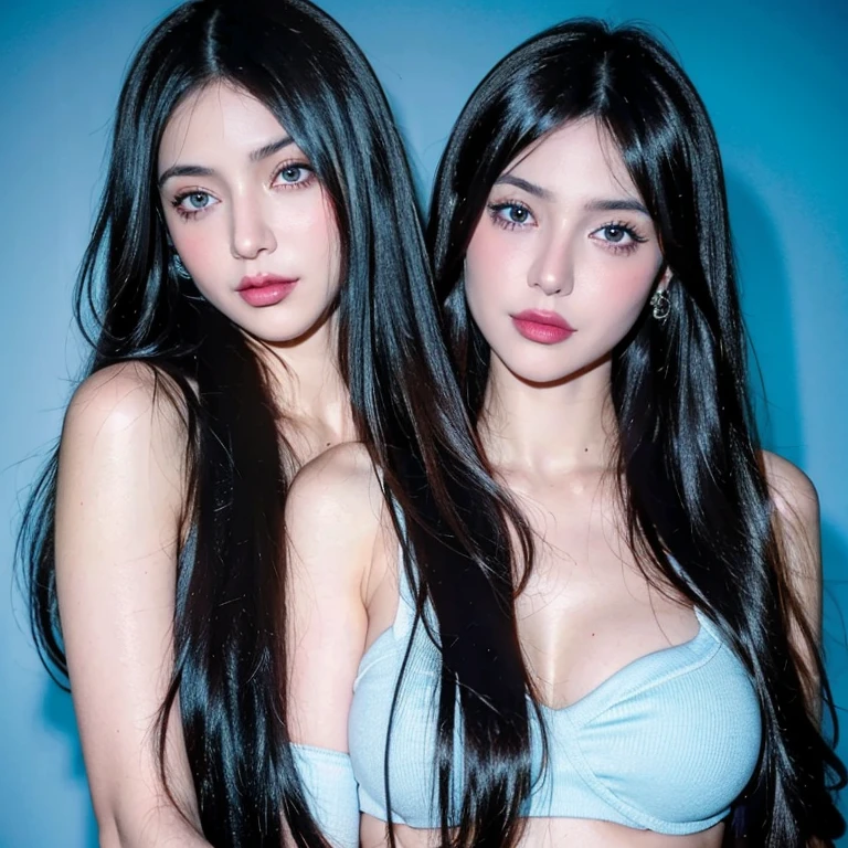 masterpiece, gothic aesthetic, dream atmosphere, ultra realistic, 16k, best quality, absurdres, perfect anatomy, 1girl, goth brunette, voluminous silky hair, cute hair fringe, goth makeup, realistic turquoise eyes (intense look). pale-white skin (highlighted), realistic shading, solo, Caera, realistic blue eyes, black t-shirt, small natural breasts cleavage, large hips, thick thighs, thick legs, black mini skirt, tights (realistic textures), pretty seductive, upper body, beautiful girl, happy, inside a (neon pastel lights) modern house, different poses at different angles, blurred background, cinematic, Photorealistic.