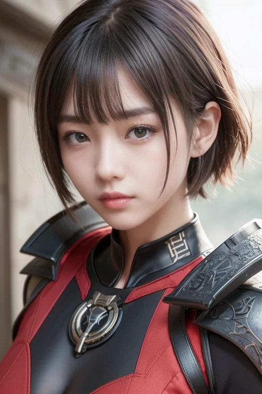masterpiece,Game Art,Best image quality,Highest Resolution,8k,(Bust photo),(Portraiture),(Head close-up),(Three-part method),Unreal Engine 5 rendering,(Digital photography), 20-year-old girl,Short Hair Details,Long Bangs,The red eye makeup is very careful,(Short white hair,Fiery red eyes),(big, Ample breasts), (A combat suit that combines fantasy and science fiction,Combining ancient Chinese clothing with sci-fi elements,Shoulder pads,Hollow Design,Devil's Crown,Metallic texture,Cape),Valkyrie in the Cyberpunk World,Gray background, Cinema Lighting,Ray Tracing,Game CG,((3D Unreal Engine)),oc rendering reflection texture、Whole body on knees、
