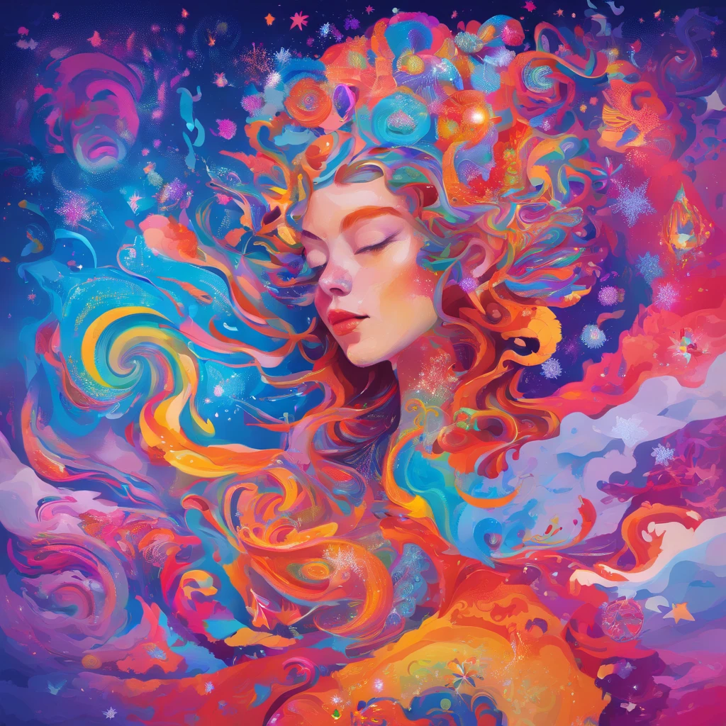 woman、body paint、Winter colors、Ice crystals、snow