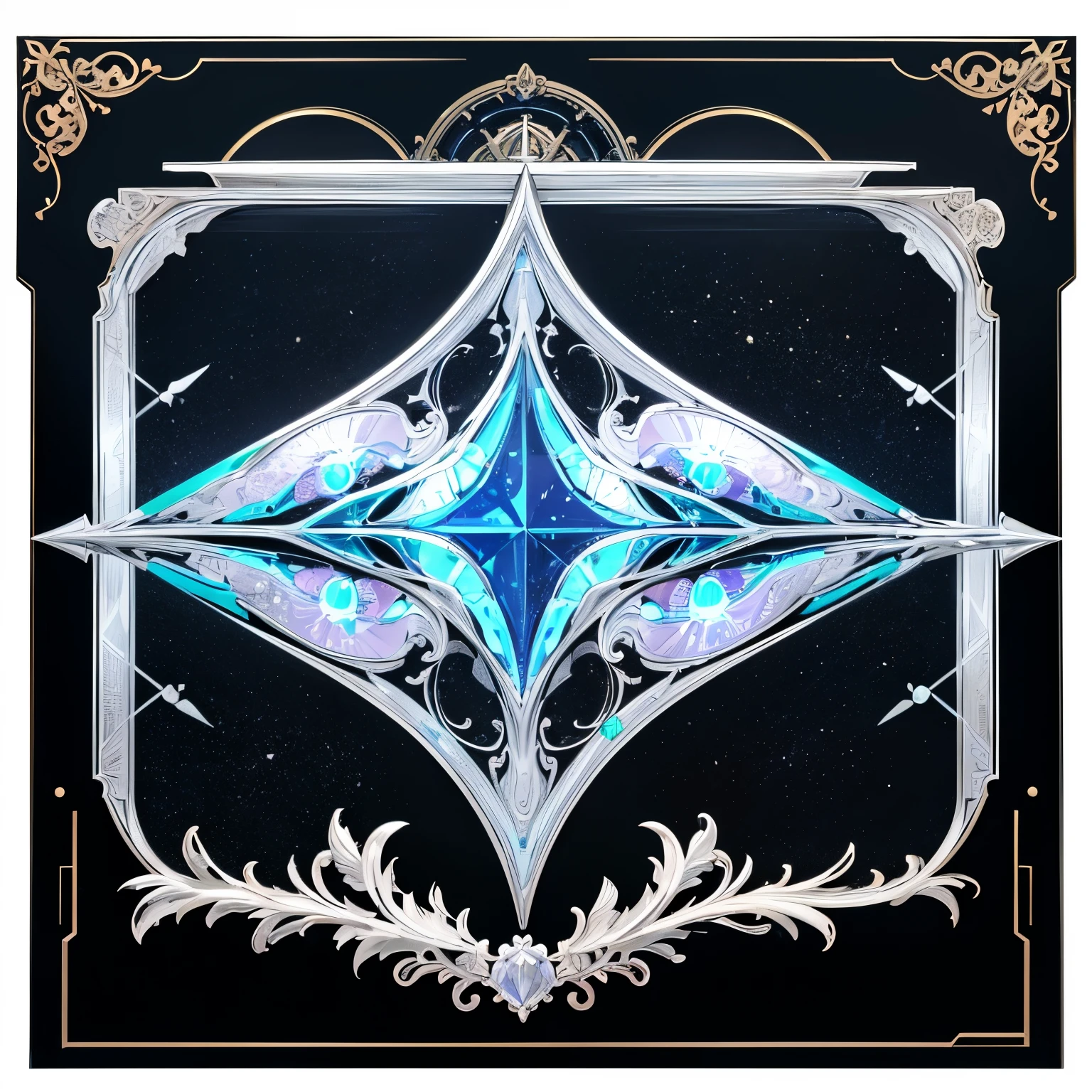 best quality, super fine, 16k, incredibly absurdres, extremely detailed, delicate and dynamic, 4-division, metal plating, pastel color, monochrome, colorful, transparent, semi-transparent, iridescent diagram