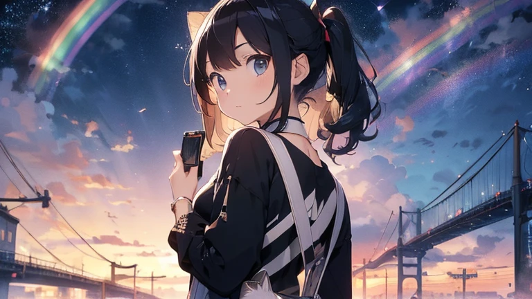 (short cute girl,small young student,young delicate girl),(masterpiece,Top quality),Light blue maid clothes,black hair twintails