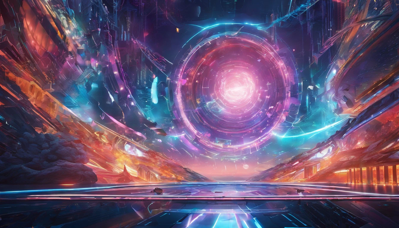 A wide shot of a vibrant and dynamic scene (best quality, 8k, highres, masterpiece:1.5), where the environment is filled with a sense of trance, zone, and concentration. The composition should capture the depth and vastness of the scene, emphasizing the meticulous and ultra-detailed elements in every corner. The colors should be vivid and vivid, exhibiting a wide range of hues and tones. The lighting should be carefully crafted to create a mesmerizing atmosphere, with soft and dramatic light illuminating the key areas of the scene. The scene should feature various elements that convey a feeling of trance, zone, and concentration, such as swirling patterns, intricate designs, and captivating visual effects. The overall art style should be a mix of abstract and futuristic elements, with a touch of surrealism and fantasy. The scene should evoke a sense of wonder and intrigue, immersing the viewer in a world that is both familiar and otherworldly.
