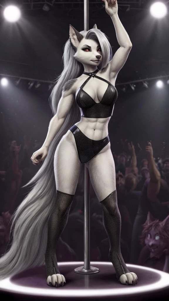 Trniert Furry woman  loona  full body on stripper outfit 