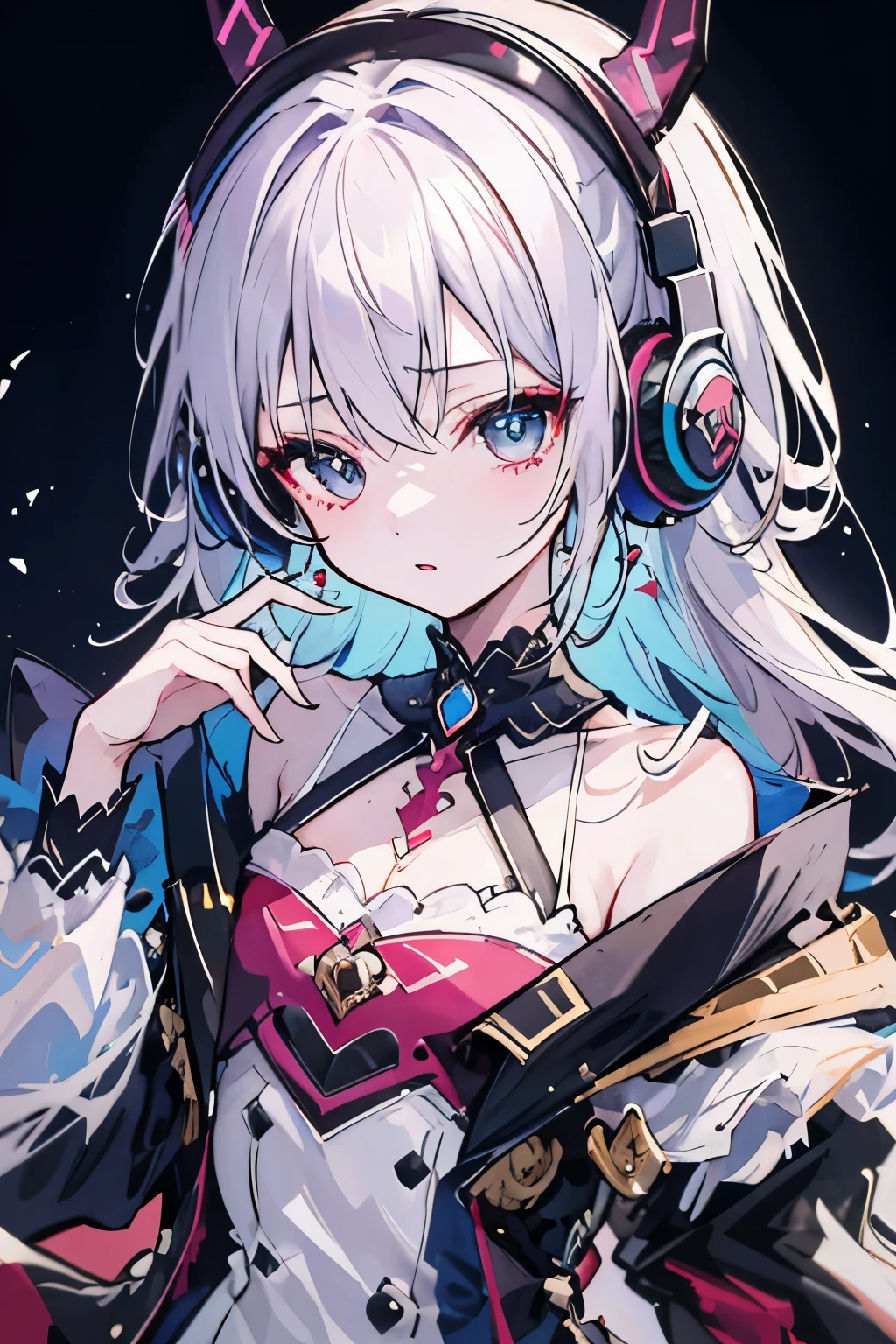 ((highest quality)), ((masterpiece)), Girl with headphones、personification