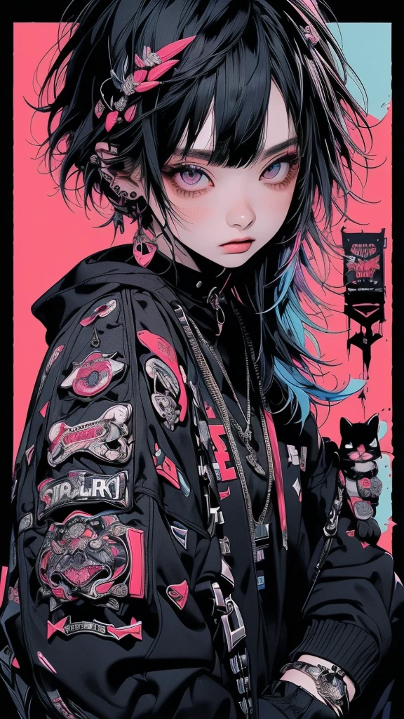 ((((dramatic))), (((gritty))), (((intense))) film poster featuring a young blue hair woman as the central character. She stands confidently in the center of the poster, wearing a stylish and edgy Harajuku-inspired hip hop outfit, with a determined expression on her face. The background is aesthetic atmospheric dark and gritty, with a sense of danger and intensity. The text is bold and attention-grabbing, with a catchy tagline that adds to the overall feeling of drama and excitement. The color palette is mainly dark with splashes of vibrant neon colors, giving the poster a dynamic and visually striking appearance,tachi-e
(magazine:1.3), (cover-style:1.3), fashionable, woman, vibrant, outfit, sexy seductive posing, front, colorful, dynamic, background, elements, confident, expression, holding, statement, accessory, majestic, coiled, around, touch, scene, text, cover, bold, attention-grabbing, title, stylish, font, catchy, headline, larger, striking, modern, trendy, focus, fashion,