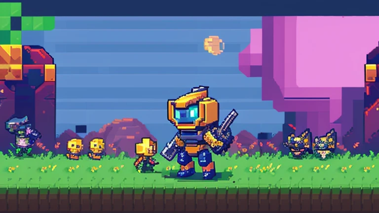 Pixel Games，Character Design，Super Mecha，Cannons of all kinds， Pixel art #Pixel art