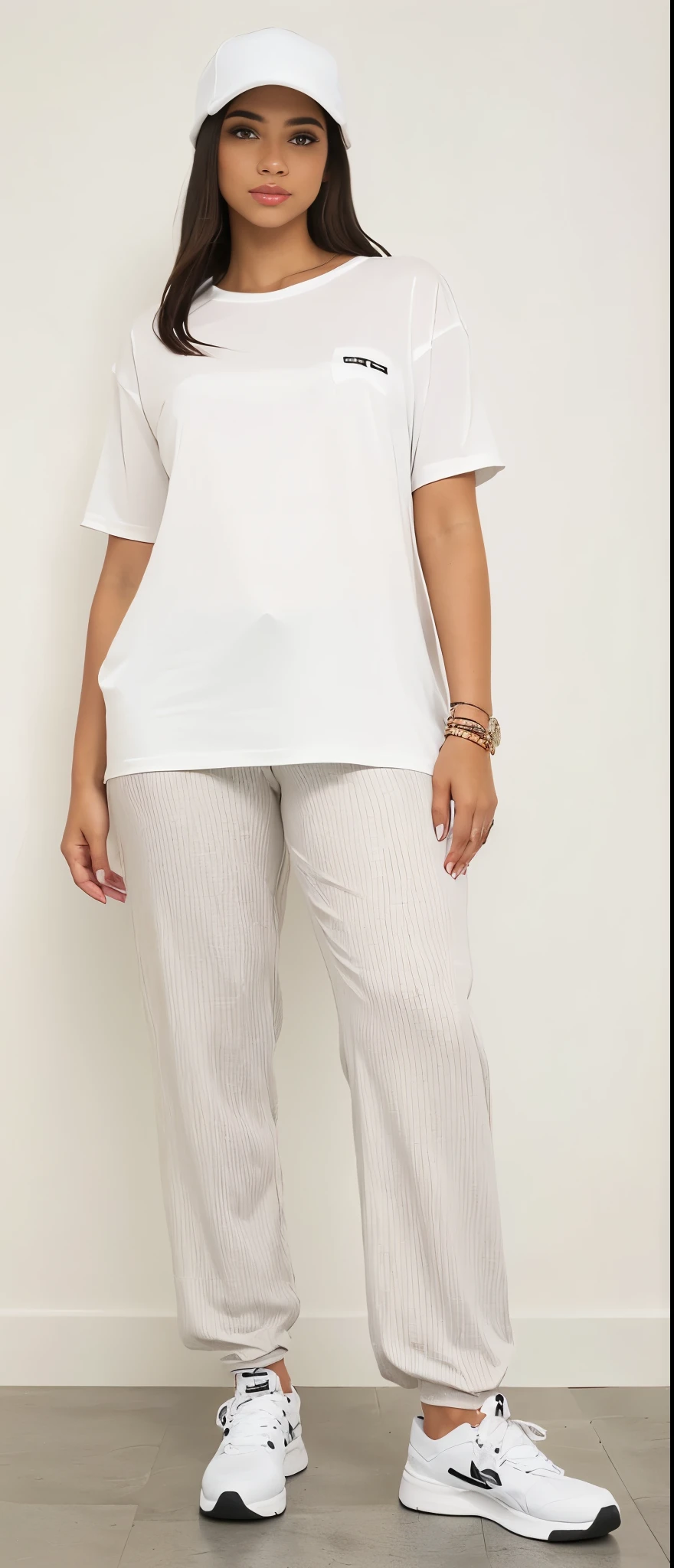 a woman branca e linda in a camisa branca and pants stands in a room, Roupas Brancas, Roupas brancas, White pants, roupa branca casual, vestido com uma camiseta branca, camiseta branca, camiseta branca, cargo pants, camiseta branca, com dois bolsos frontais, vestindo pijama branco, tudo branco, uniforme branco, trendy Roupas Brancas, roupas brancas da moda, camisa branca