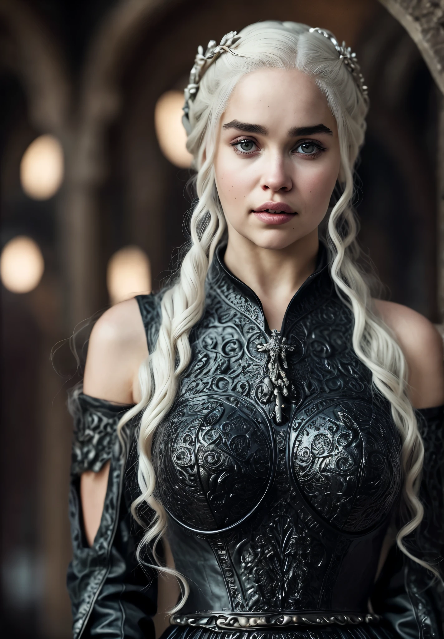 Royal Satin dress, Perfect eyes, flawless Beauty, pierced eyes, Masterpiece, Daenerys Targaryen, Gorgeous woman, queen, Queen Lady, Princess of Dragonstone, black mole on breast, The Unburnt, Queen of Meereen, Queen of the Andals, the Rhoynar and the First Men (claimant), Protector of the Seven Kingdoms (claimant), Khaleesi of the Great Grass Sea, Breaker of Shackles, Mother of Dragons, The One Who Was Promised, Lady of Dragonstone , 45 years Old, she is a Full growned lady now, beautiful mature lady, the queen, milf beauty, mature queen, Best quality, a small, charming Beauty, a captivating woman, fully ripen milf body, lustful queen, alluring appearance, unrivaled beauty, wonderful breasts, large breasts, mediaeval erotic costumes, a Game of Thrones-inspired costume, a close-up of a woman from the middle ages, Daenerys Targaryen, Daenerys, resembles Emilia Clarke, Emilia Clarke, scene from "Game of Throne," deep cleavage, warrior princess, healthy body, perfect thick body, attractive figure, fleshy body, style of "Game of Throne," beautiful lady, beautiful woman, mediaeval clothes, stunning woman, 8K, insane details, dress made of clothes and jewelry, perfect hair, styled hair, high clarity eyes, perfect hands, perfect fingers, perfect eyes, skin pores, stunning beauty, beautymarks on her breast, beautymarks on her breast gives her more charm, black moles, insane skin texture, high quality skin, skin pores, beautiful styled hair,