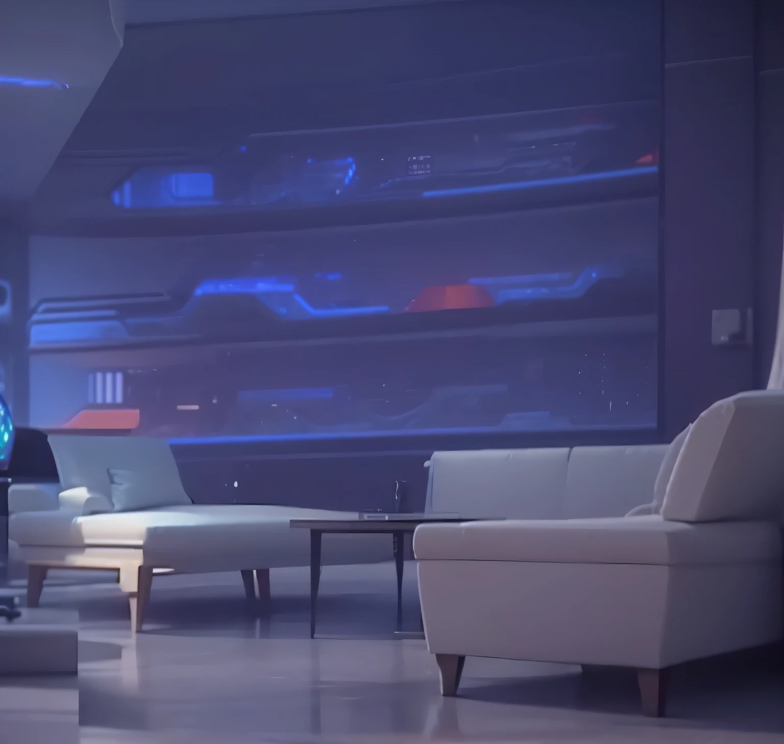 A dimly lit room，There is a pool table and a TV inside., Futurism room, gaming room in 2 0 4 0, Galaxy Theme Room, Dark mansion room, Interdimensional Villa, Futurism persian palace, A puzzle room, Futurism. Game CG, gaming room, Vaporwave Building, Futurism room background, Realistic room, retro Futurism apartment, VRay Beauty--Automatic--S2
