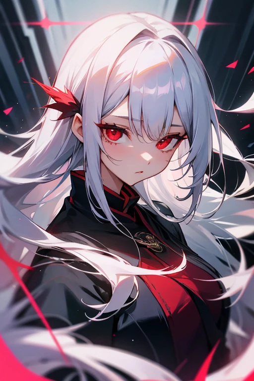 Silver Hair、Long hair、Beautiful girl with red eyes