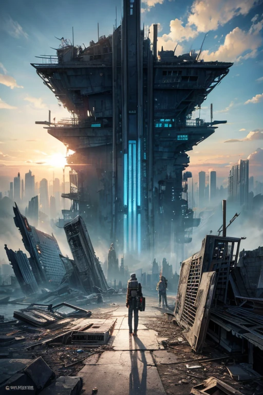 highest quality、A ruined futuristic city、dim、Surrealism