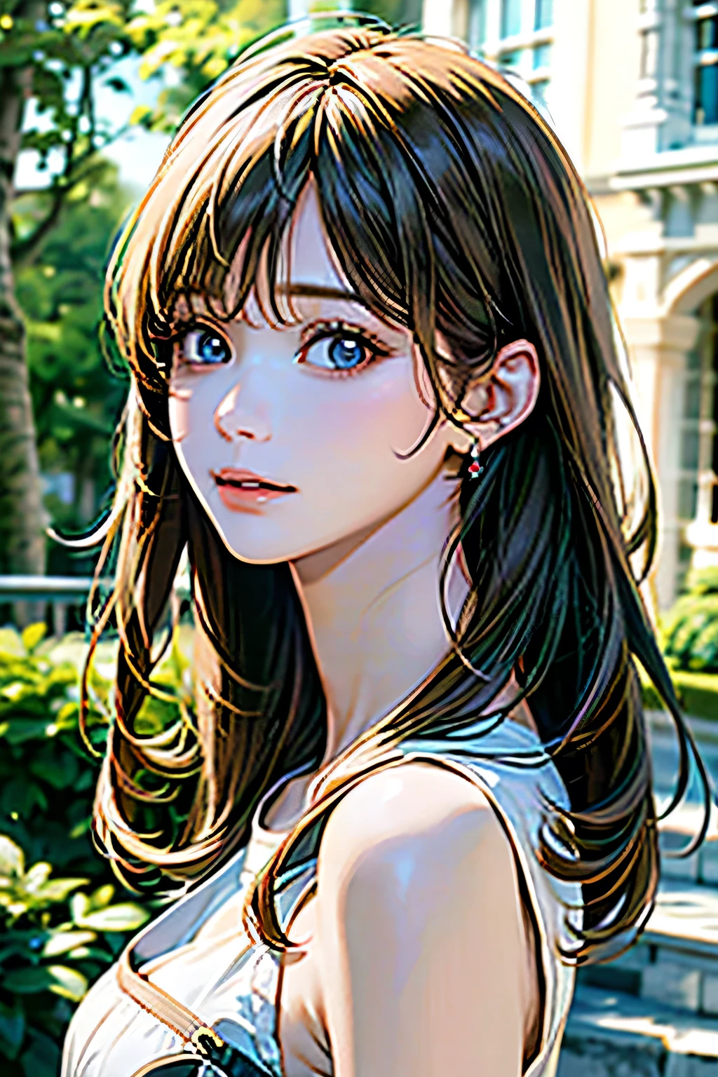 ((highest quality、8k、masterpiece、Realistic:1.4、detailed、Beautiful and detailed))、Detailed Skin、Beautiful and clear eyes、Beautiful woman、Bright sunlight, Perfect Anatomy,