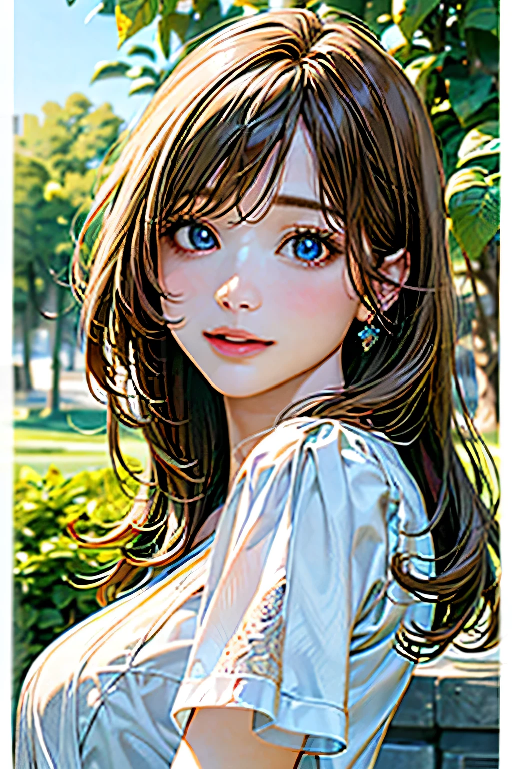 ((highest quality、8k、masterpiece、Realistic:1.4、detailed、Beautiful and detailed))、Detailed Skin、Beautiful and clear eyes、Beautiful woman、Bright sunlight, Perfect Anatomy,