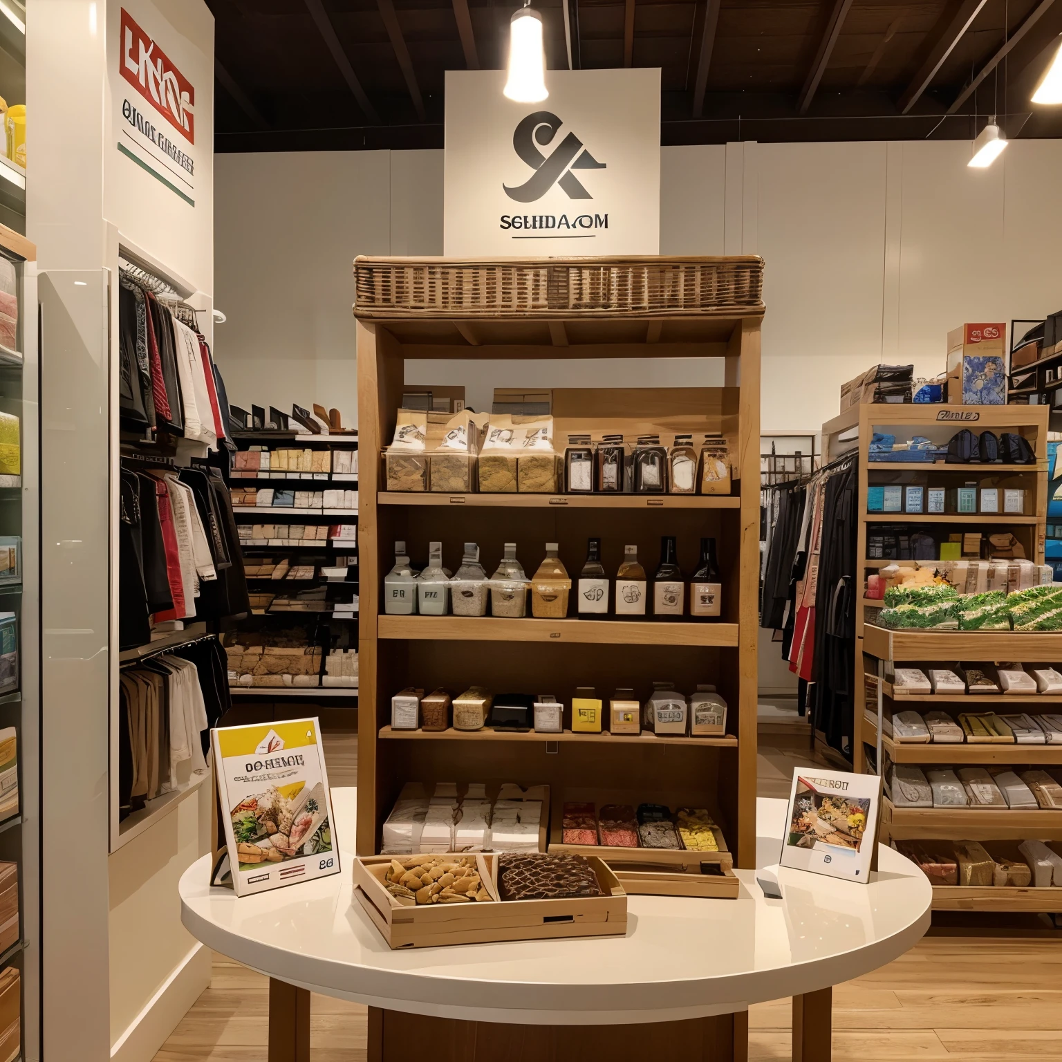 create the image of a showcase with products sold in São João