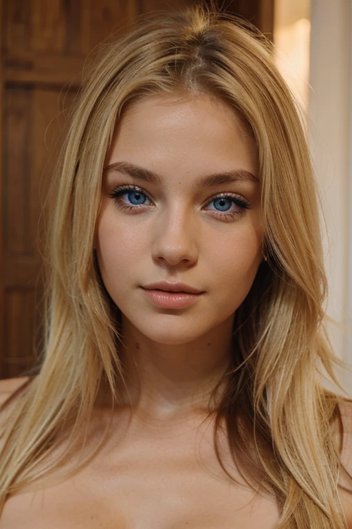 femme de 20ans blonde sexy avec des yeux bleu un visage raffiné et un beau regard 