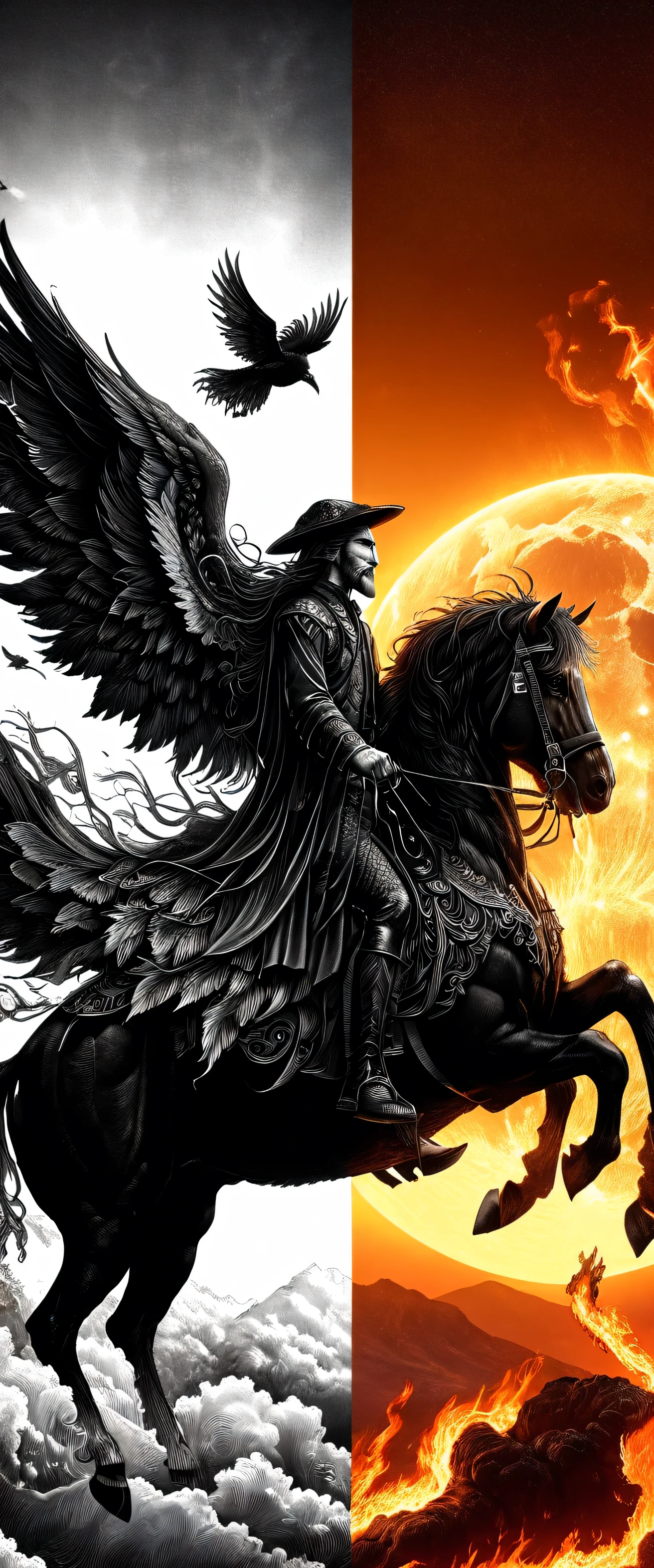 (8k, best quality, Meisterwerk:), Luzifer Morningstar, ein maskuliner britischer Engel mit dunklem Haar, mischievous smile, flaming wings, Teufel, fallen angel, Flammen im Hintergrund, Einzelheiten, schwarzer Anzug, Vereinsthema, 1:1 Ratio, auf einem Thron sitzend, Whisky trinkend, Einzelheiten, realistisch
