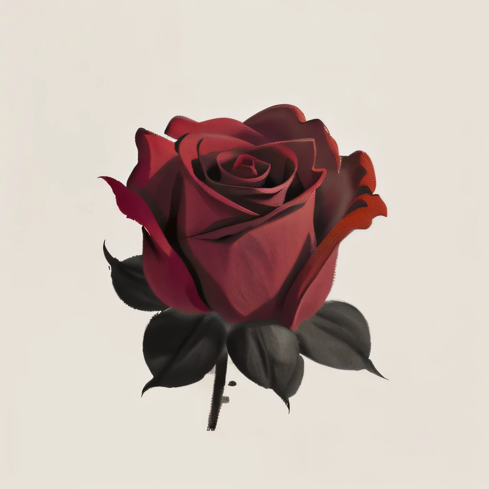 Simple red rose on a white background