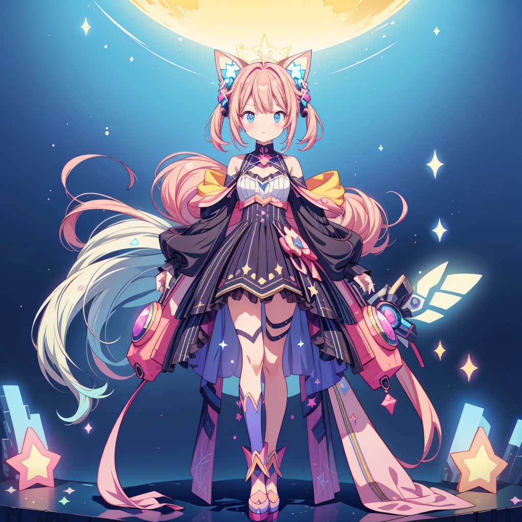 Star Fairy、cyber punk、simple background、kawaiitech、vtuber-fullbody、