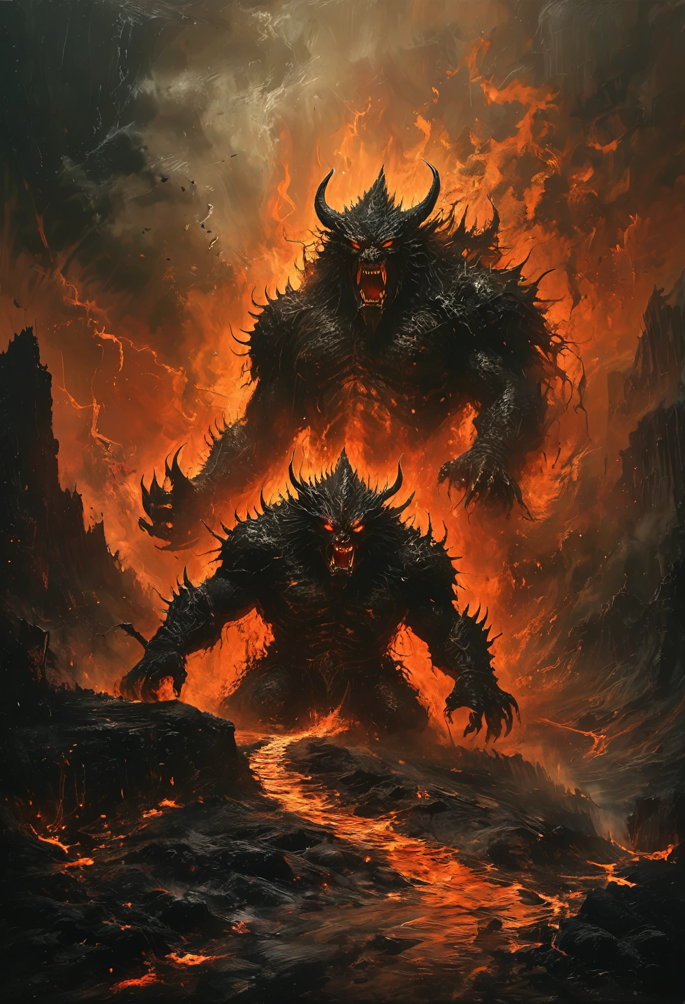 Nightfall,The sky over the lava field was shrouded in darkness,Only the hot lava burning on the lava demon and the dark flames glowed in the darkness.。This giant demon is clad in lava armor.,Every rock is shining with high temperature light,It feels like the whole body is on fire。
Sudden,The lava demon let out a heart-shaking lava roar.,The sound is like thunder,Echoing across the lava fields,It's scary。Its flaming claws swung out,Instantly tearing apart the rocks ahead,Flames splattered,As if to burn everything。
at the same time,The demonic roar of the lava demon echoes in the night sky,It makes people feel endless fear。Its sights are locked on a distant expedition team.,The flames of destruction flash in his eyes,It seems to devour all these intruders.。
The explorers looked at the huge lava demon in horror.,They felt a despair they had never felt before.。However,Just when they were about to give up resistance,A ray of light fell from the sky,A fierce battle with the lava demon。
This scene is full of exciting atmosphere,The horror and power of the lava demon are fully demonstrated。The audience felt as if they were there,Feel the fear and shock brought by the lava demon。Many eyes on the body