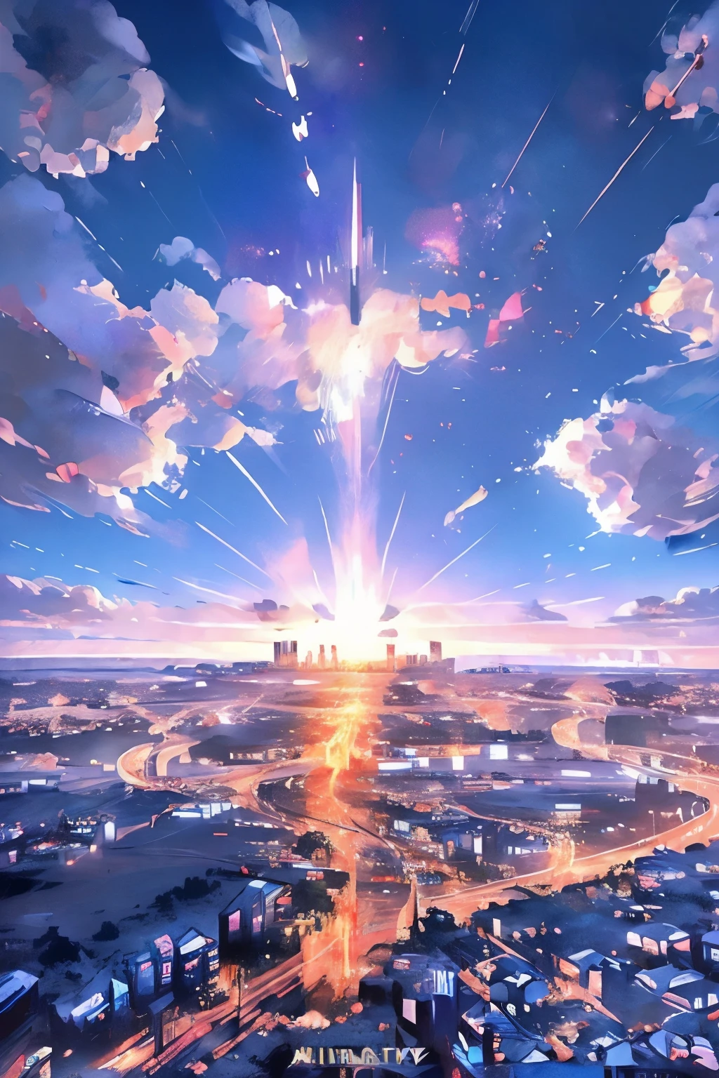 cyberpunk land scape city 