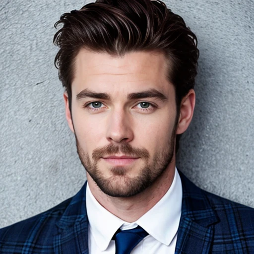Scottish handsome men focus on characters' faces.