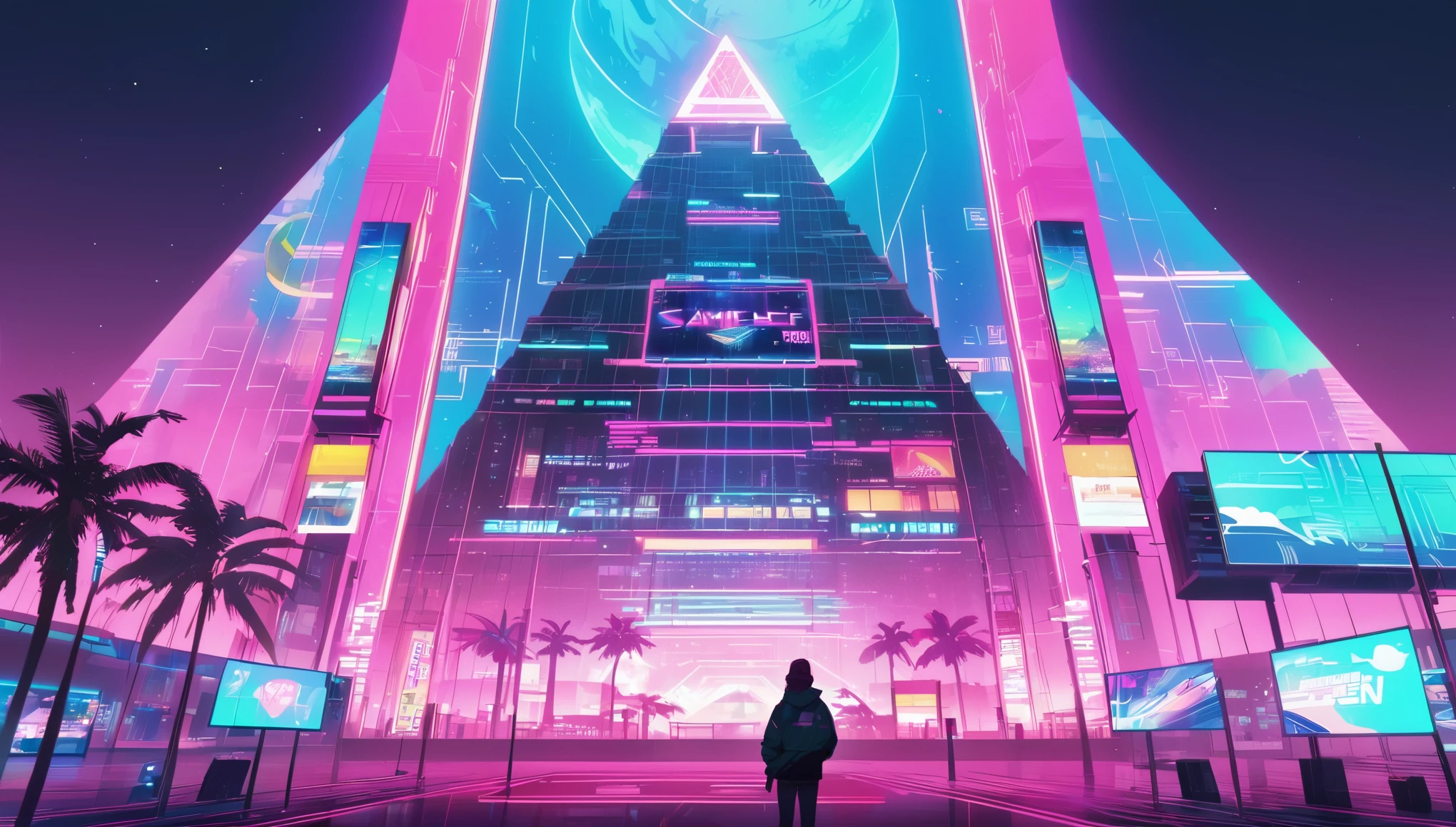 The head and body are separated, Inside the David statue, double exposure, 商品ocean报,highly saturated colors,Set in a cyberpunk city, Inkpunk, Brilliant neon lights,Future city, English title,fancy, matrix, desert, ocean, pyramid,screen close-up,Coconut Tree, 24th century,강렬한 사이키델릭한 컬러와 futuristic 데카당스,Concern and stylization, fantasy、collage、Order not possible,dystopian、lo-fi、Sample fusion jazigital、Chiptune、Glitch Art、futuristic、vintage、Dematerialized Art、retro technology、surreal,vaporwave nostalgia, very vaporwave, maximalist vaporwave, vaporwave, vaporwave!, vaporwave aesthetics, cyberpunk vaporwave, 90s aesthetic, vaporwave art, 90s aesthetic, 90s aesthetic, hip hop vaporwave, vaporwave aesthetic, vaporwave cartoon,