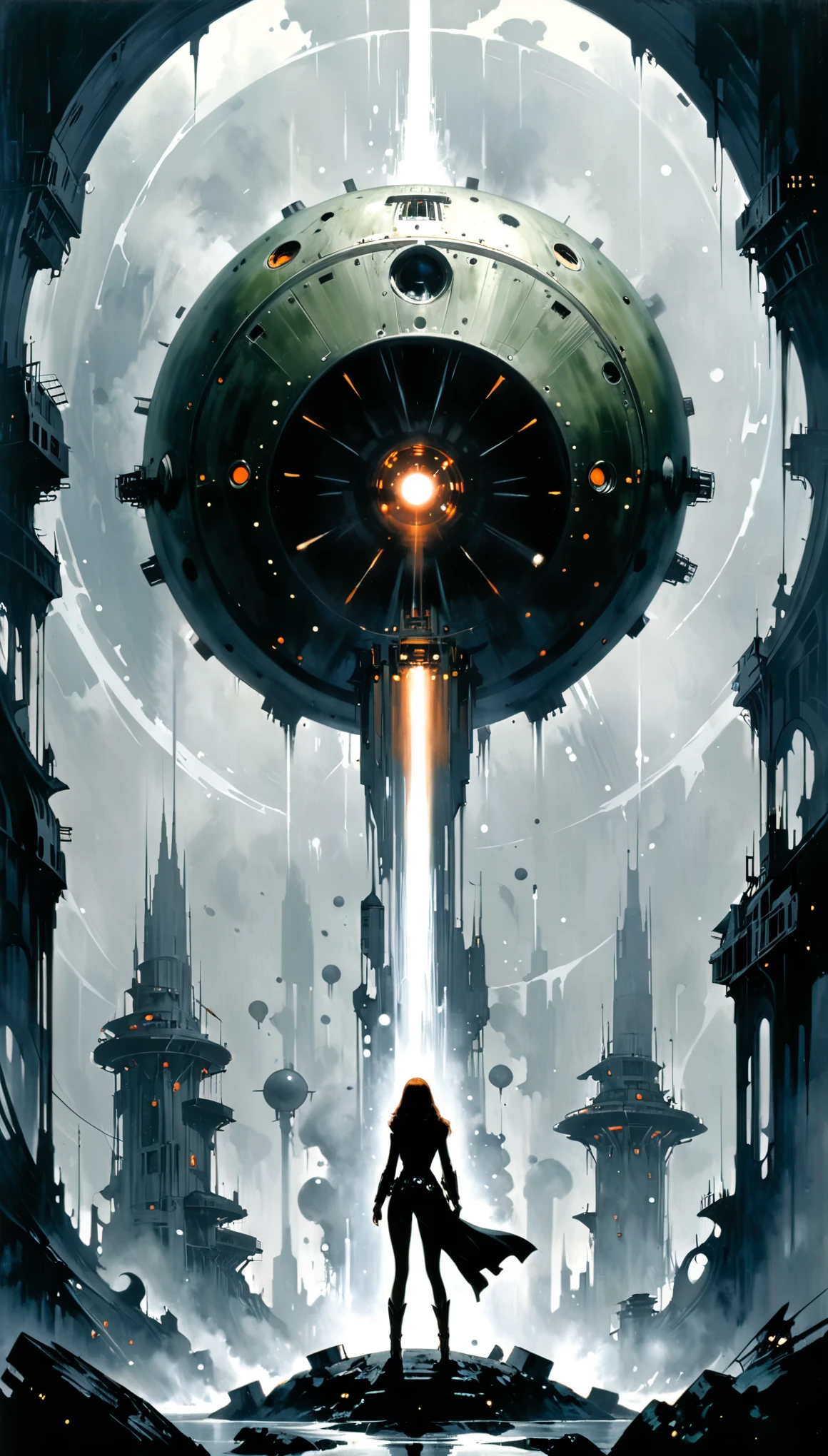 in style of Jeffrey Catherine Jones,in style of Jama Jurabaev ,Doomsday Device