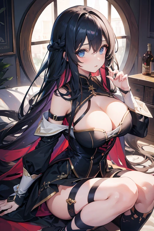 1girl, long hair, beautiful hair, pretty eyes, beautiful eyes, big breasts
